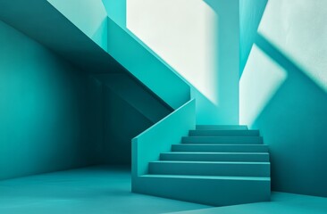 Teal staircase interior design