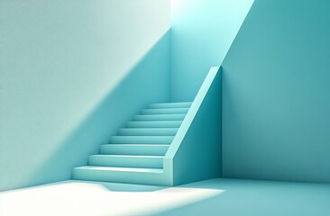 Obraz premium Light-filled, minimalist stairway