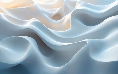 Obraz premium Abstract Minimalist Design Smooth Layered Paper Waves in Pastel Tones for Modern Scandinavian Art Presentation