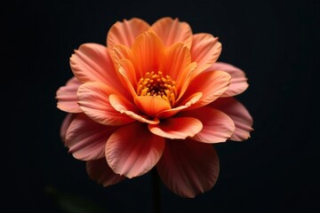 Late blooming flower displaying intricate petal arrangement against a dark background , elegant, element, photography