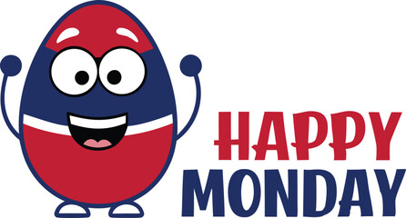 happy easter egg with red ribbon