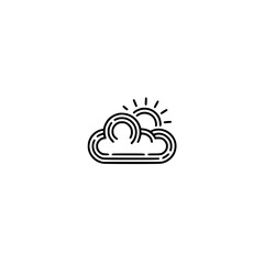 Minimalist Cloud & Sun Icon: Weather & Forecast Design