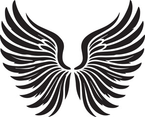 Fototapeta premium black wings vector illustration, wings silhouette vector, wings vector on white background
