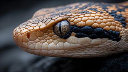 Fototapeta premium Close-up of a snake's eye - nature's predatory gaze