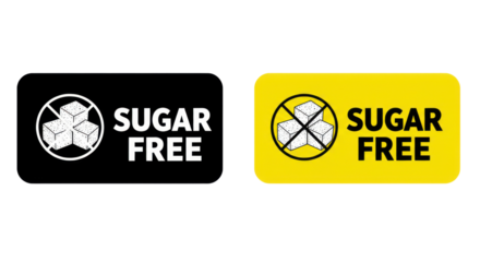 Sugar free product label healthy food choice