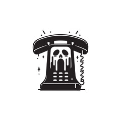 horror,ghost telephone silhouette vector