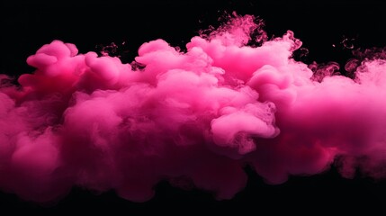 Fototapeta premium Close up pink chemical smoke explosions. Glow effect. 3d rendering digital illustration