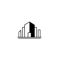Fototapeta premium Minimalist Architectural Icon, Vector Cityscape Logo