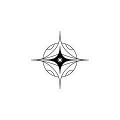 Fototapeta premium Geometric Starburst Logo on White, Minimalist Design