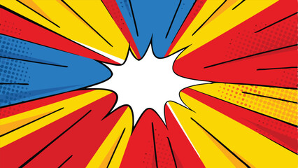 Comic Book Pop Art Blast Radial Design Background Template
