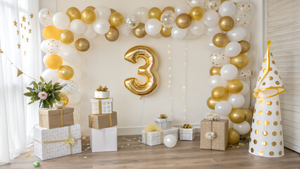 3rd Birthday decorations background 