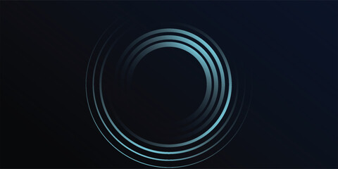 Blue abstract background with glowing circles. Swirl circular lines pattern. Geometric spiral. Twirl element. Modern graphic design. Futuristic technology concept.