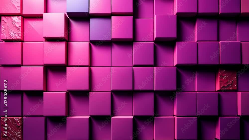 Poster mesmerizing kinetic cubes an abstract purple symphony of light and texture