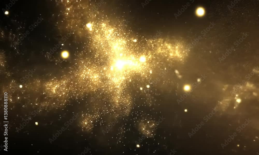 Wall mural abstract particle animation of luminous orbs ascending gracefully in synchronized waves against dark
