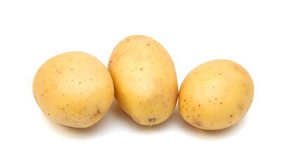 New potato isolated on white background close up 