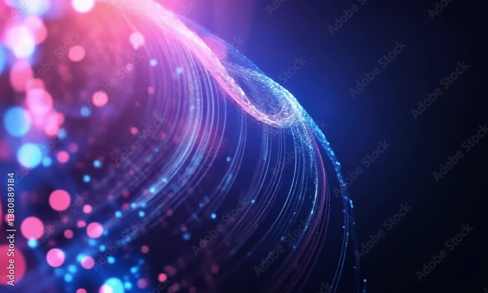 Wall mural streaming glowing particles along earth’s web of connections revealing data nodes in abstract repres