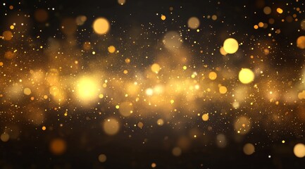 Golden shimmering particles background