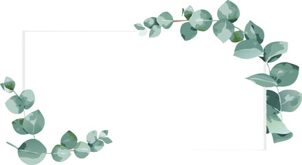 Elegant Eucalyptus Greenery Frame Botanical Wedding Invitation Design