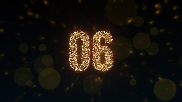 Golden Particle Text Celebration Countdown