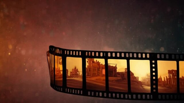 old film strip, animation in 4k, Generative AI