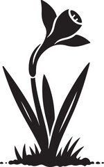 Young daffodil bud vector