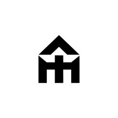 Geometric Abstract House Logo, Black & White, Minimalist Design