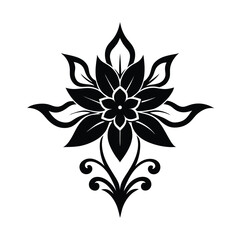 Floral Vector Art Silhouette Design.
