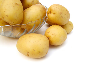 New potato isolated on white background close up 