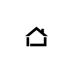 Simple Black House Icon on White Background: Minimalist Design