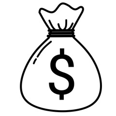 Money Doodle, Money Bag Icon