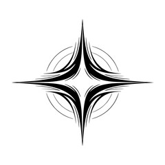 Abstract Black Starburst Design on Light Gray Background