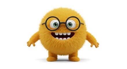 Cute 3D Cartoon Character with Expressive Face and Colorful Style