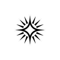 Starburst Logo: Minimalist Geometric Black and White Design