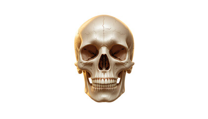 Fototapeta premium Photo of human skull isolated on transparent background 