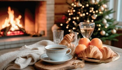 Fototapeta premium christmas table setting