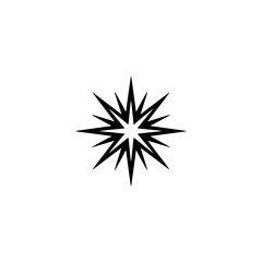 Fototapeta premium Black Geometric Starburst on Cream Background