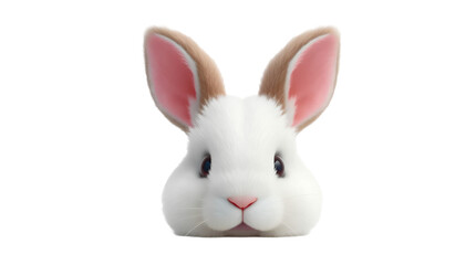 Fototapeta premium Photo of rabbit head isolated on transparent background 