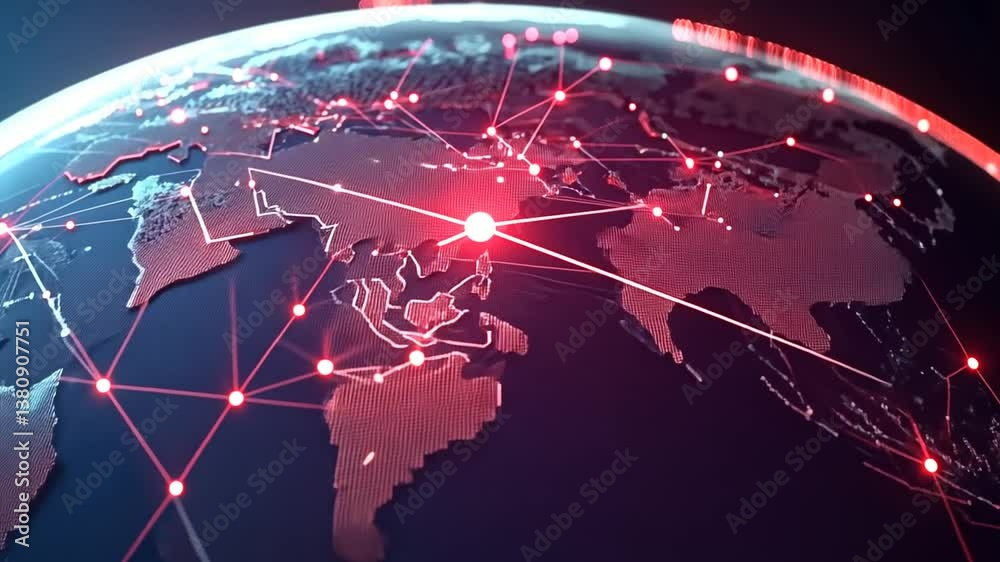 Poster global network connection technology enhancing communication worldwide generative ai