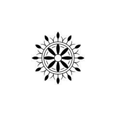 Minimalist Geometric Mandala in Black and White, Decorative Vector