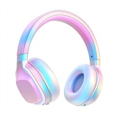 Pastel wireless headphones studio shot, isolated white