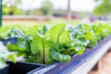 Lush spinach growing in hydroponic garden
