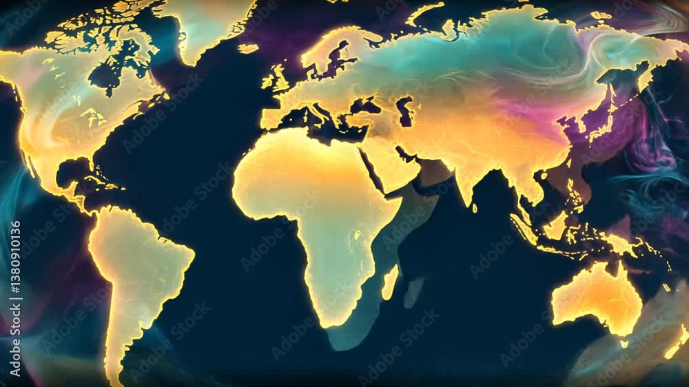 Aufkleber global networking visual representation of international communication generative ai