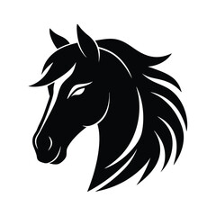 Horse Head Silhouette Vector Graphic.