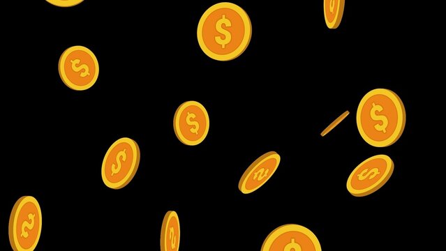 Falling Coins Cartoon Money Overlay Template