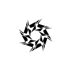 Abstract Geometric Starburst Logo in Black and White