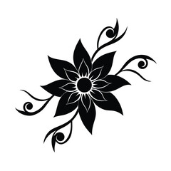Floral Vector Art Silhouette Design.
