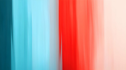 Fototapeta premium Abstract Grunge Textured Gradient Background with Red and Teal Vertical Brushstrokes