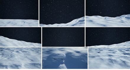 Celestial Snowscape: A Digital Exploration AI Generated