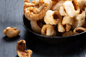pan of pork rinds
