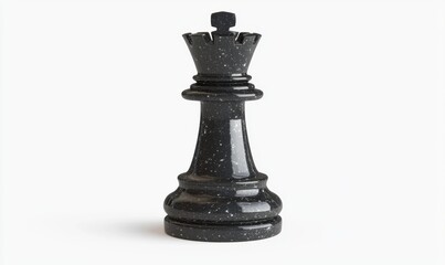 Fototapeta premium Black queen chess piece isolated on white background for game or strategy concepts